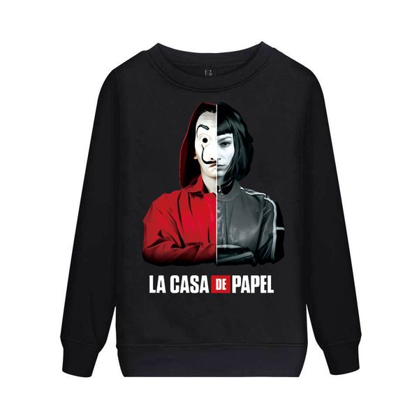 

la casa de papel sweatershirt money heist dali mask sweatershirt la casa de papel hoodie for men/women, Black
