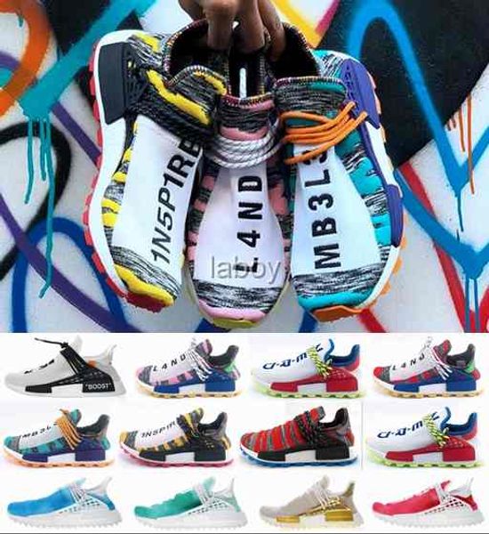 

2018 off human race hu trail x pharrell williams men running shoes solar pack afro holi white mens trainers women designer chaussures