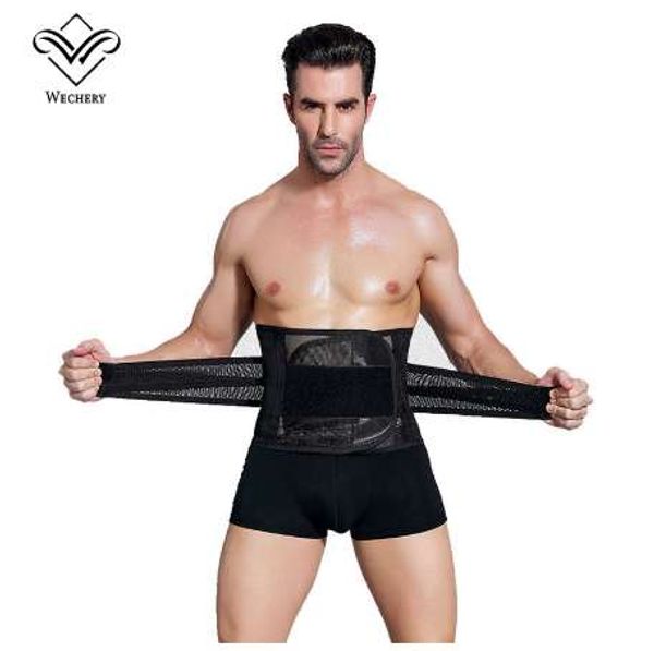 

wechery modeling straps waist trainer men slimming belt belly corset for men body shaper faja reductora abdomen cinta modeladora, Black;brown