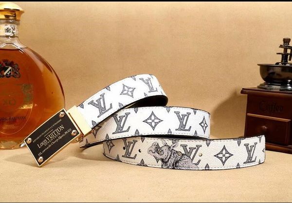 

Brand belt High quality men's waist lion buckle high-grade belt designer leather belt men