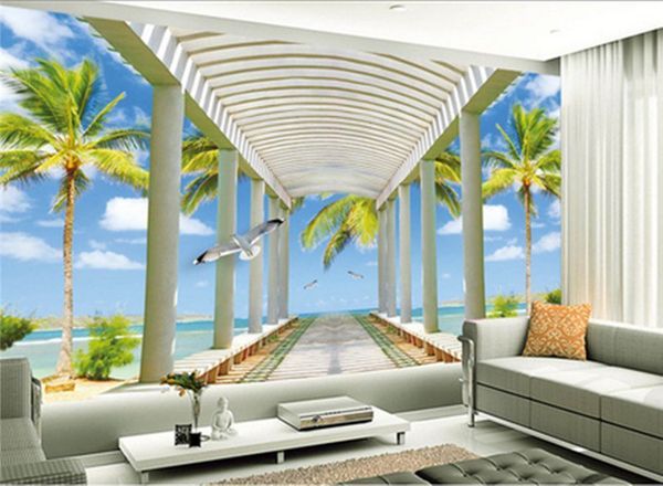 Large Aegean Sea Hawaii 3d Stereo Landscape Wallpaper Wallpaper Living Room Bedroom Tv Background Classic Music Cell Wallpapers Cellphone Wallpaper