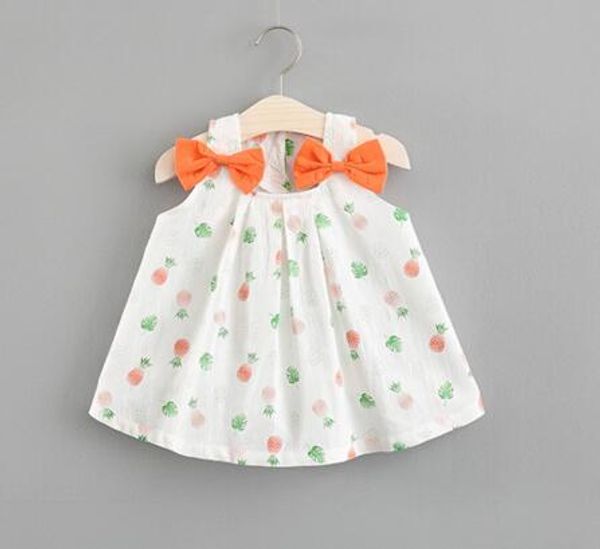 

2018 summer New Arrival Girls Kids sleeveless Floral Or Pineapple Design dress kids girl casual dress soft comfortable dress