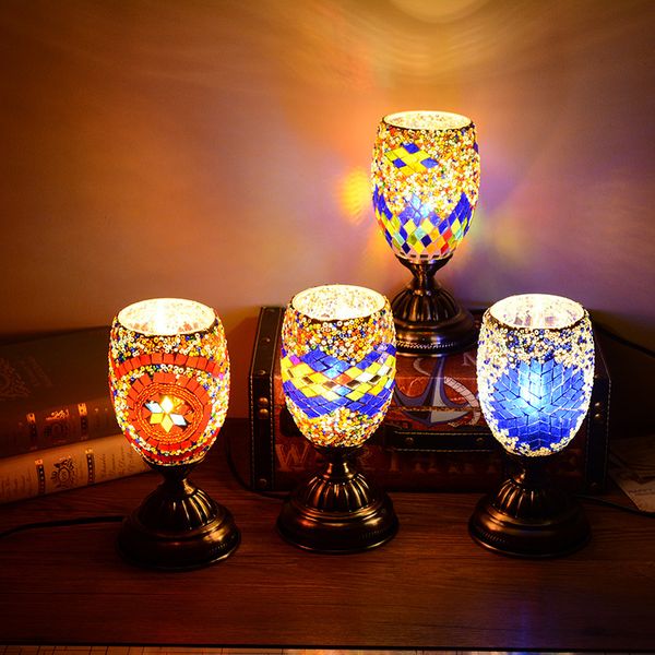 

mediterranean romantic retro style bar study room desk lamp turkey mosaic lamp