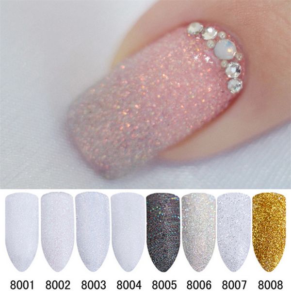 

hshiny laser holographic nail glitter dust powder for nail art uv gel polish tip decor glitter craft, Silver;gold