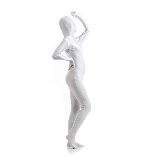

scf029) white spandex nylon lycra fetish zentai suit full body second skin transparent tight, Black