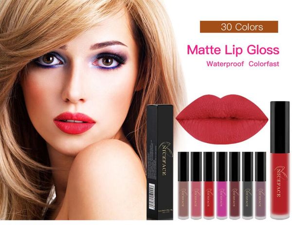 

niceface new 1pcs liquid lipstick colors lip paint matte lipstick waterproof long lasting lip gloss lip kit