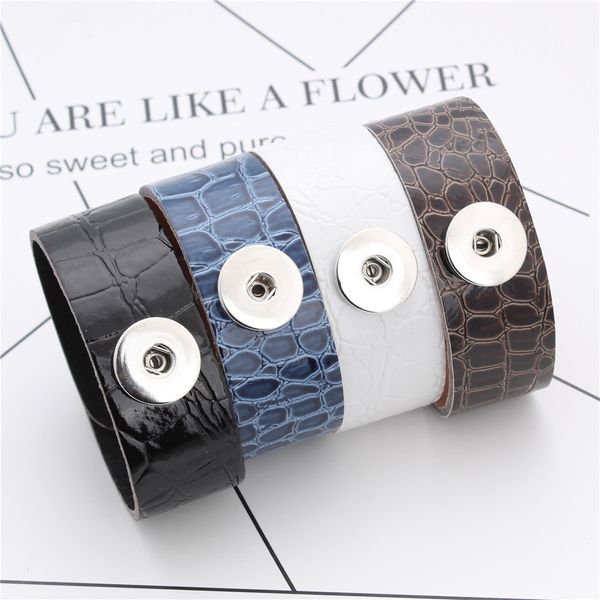 

new styles snaps jewelry 18mm snap button bracelet stripe pu leather band ginger snap button bracelet snap button jewelry, Golden;silver