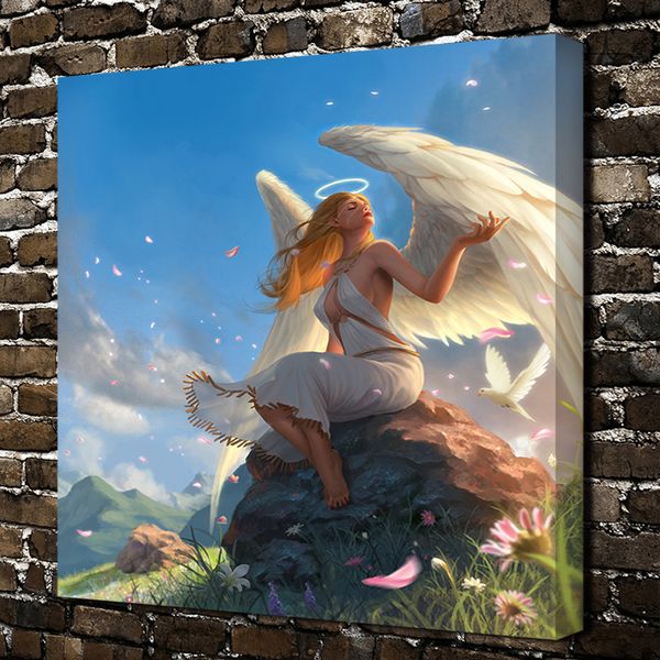 

modern art print giclee dazzle colour beautiful angels fly wings painting abstract on the canvas poster painting prints wall decor poster