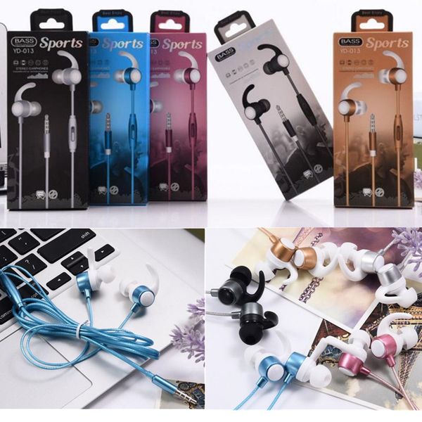 

sports headphones horn shape yd-013 in-ear 3.5mm earphone bass ox stereo headset phone earphones universal with retail package for s8 s9 dhl