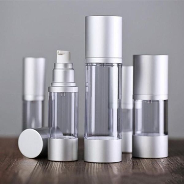 

30мл 50мл empty безвоздушного флакон духов cosmetic термос silver pump bottle эмульсия бутылки сущность флаконы гбн-061