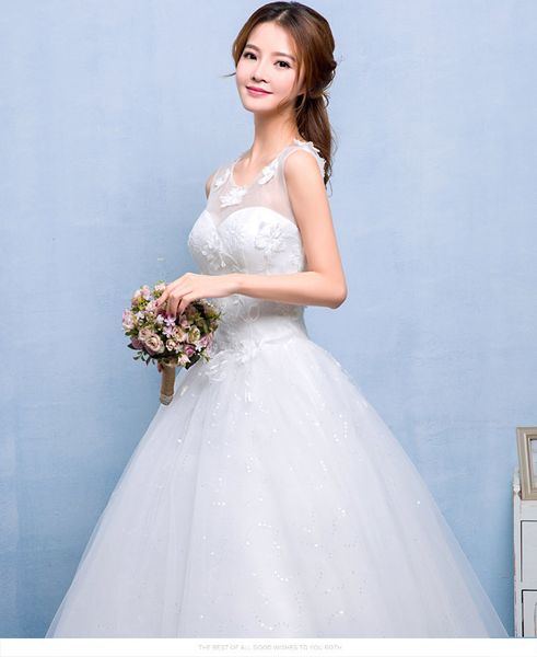 

real p wedding dress 2018 new arrival korean sytel lace flower bride princess estidos de noiva handmade gelinlik, White