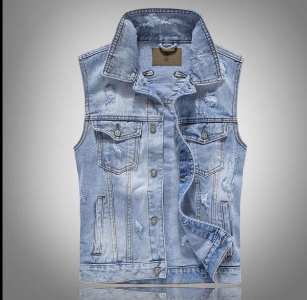 

m-xxxl 2018 spring and autumn new korean slim tide men's denim vest men's printing casual vest, Black;white
