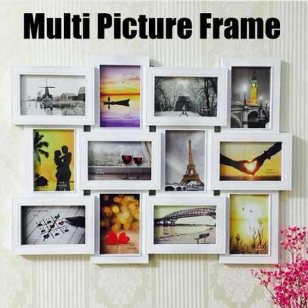 12 pçs / conjunto de plástico moldura de parede parede estilo europeu multi fotos colagem quadro parede decoração combinação molduras