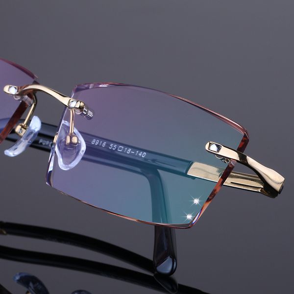

new glasses prescription eyeglasses men customized prescription glasses myopia hyperopia frameless frames fashion 25, Silver
