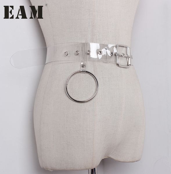 

eam] personality fashion ring all-match buckle transparent width belt decoration waist men women fashion tide ja40600, Black;brown