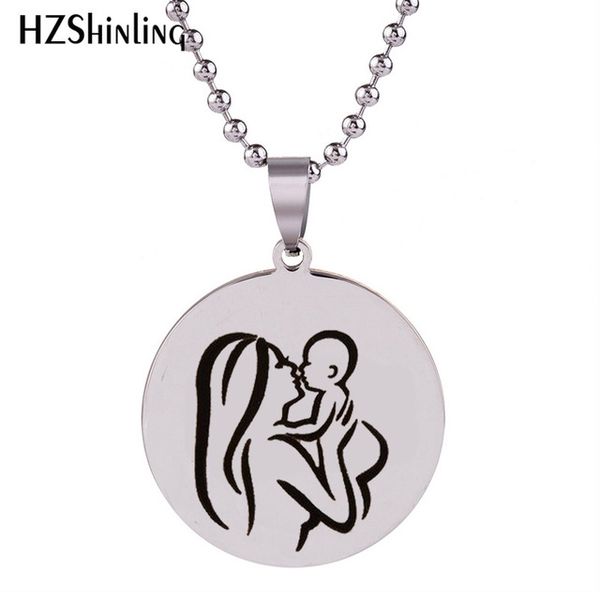 

new stainless steel mother's day charms pendant holiday gift charms necklace silver jewelry ball chain gifts for men ss-0023