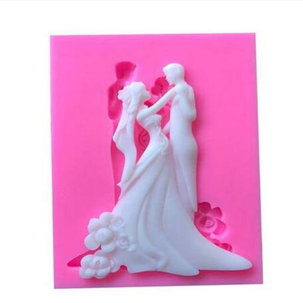 

diy cake border bride groom dance fondant silicone gumpaste mold cake decoration tool baking mould