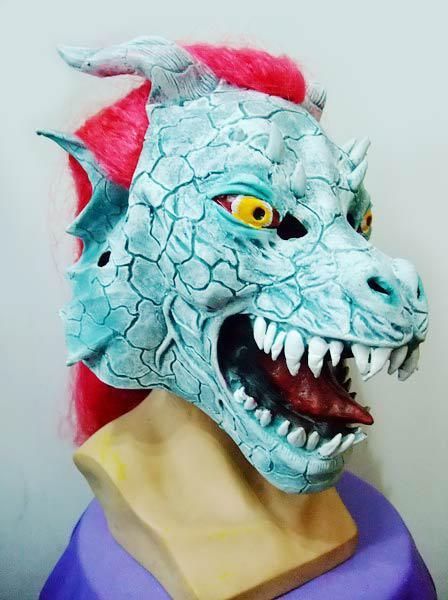 

wholesale-halloween party props latex mask red hair dragon king journey to the west