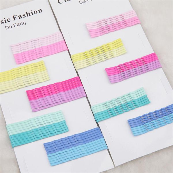

40/50pcs simple style candy color spiral side hair clips for baby girls wave hair barrette bobby pin headwear accessories
