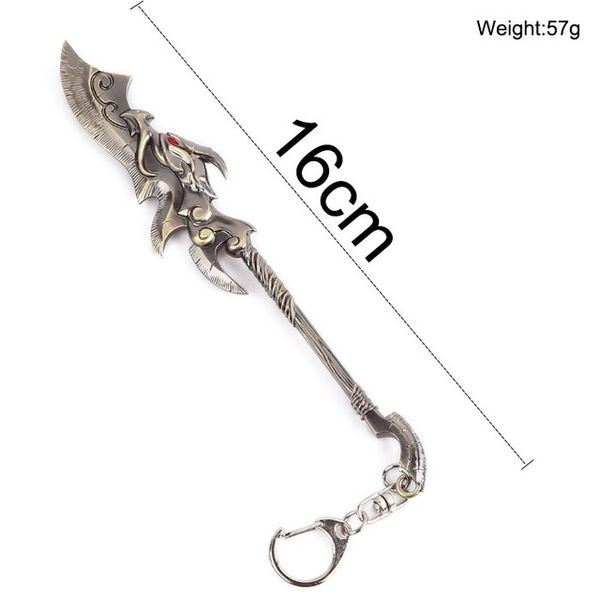 

lol weapon keychain 17cm large size zinc alloy model keychain pendant key ring for friends gift keychain, Silver