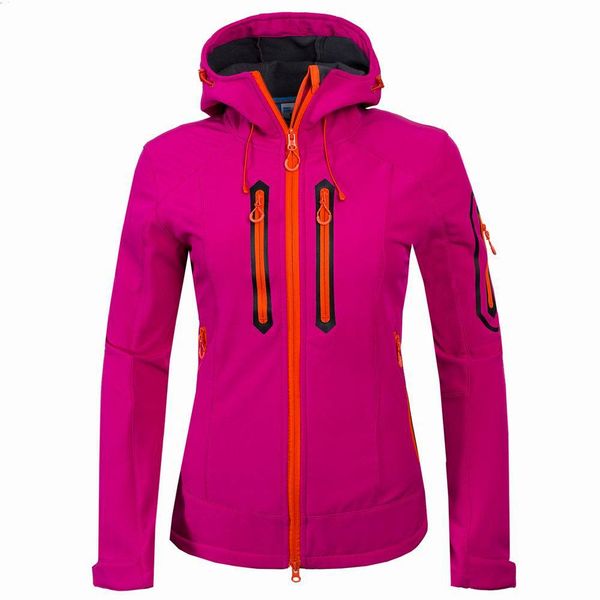 

new ladies outdoor climbing casual sports camping jacket composite fleece soft shell clothing jacket women's coat, Black;brown
