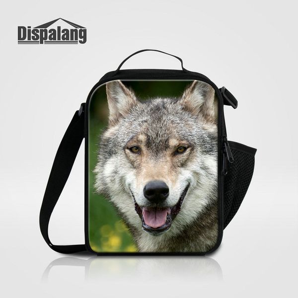 

thermal picnic food lunch box wolf animal printing adults lunch bag personality custom design cooler bags for child small outdoors food bags
