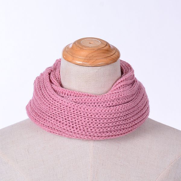 

2018 fashion winter womens children warm knit neck circle white wool blend cowl snood scarf bufandas de cuello 7colors