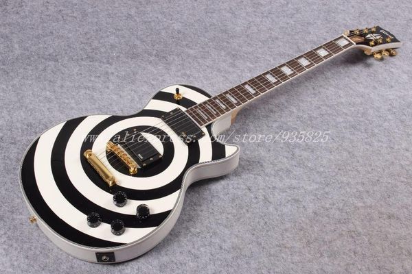 

2012 новое прибытие + бесплатная доставка + гитара завод + довольно g тип zakk wylde подпись быки глаз пользовательские магазин электрогитар