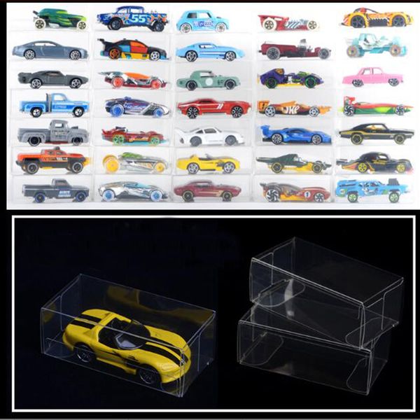 8.2 * 4.3 * 4.1cm PVC Transparente Transparente Prova De Pó De Proteção De Proteção Coleção ColeBox para 1:64 Hotwheels Tomy Toy Car Model