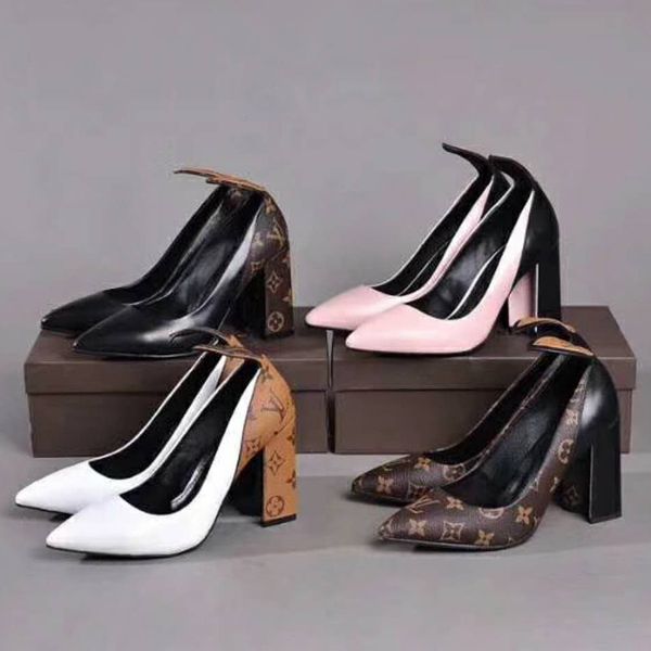 

2018 весна новые полые грубые сандалии на высоком каблуке мелкий рот указал Баотоу