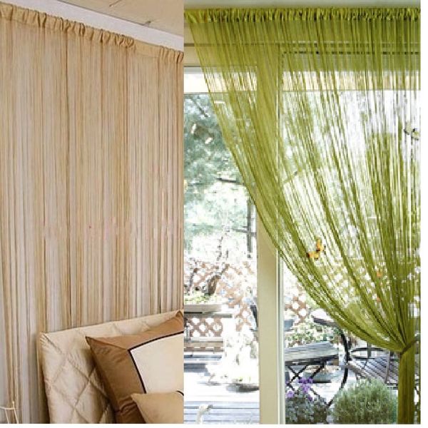 Acheter 300x300cm Solide Beige Gris Café Violet Blanc Noir Bleu Fenêtre Tamis Chaîne Poche Chaîne Rideau Porte Rideaux De Séparation De 3884 Du