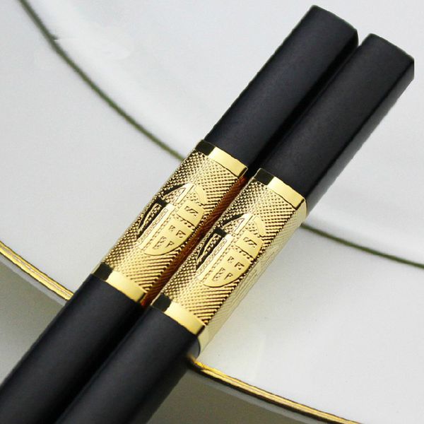 

rubihome(10 pairs/box)27cm chinese chopsticks alloy upscale l supplies family mold tableware with gift box