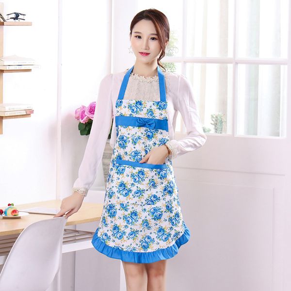 

apron aprons for woman sleeveless apron with pockets chef oilproof floral bib kitchen bowknot home catering avental schort