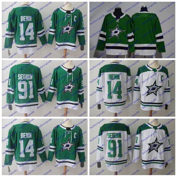 

2018 stitched dallas stars jersey 14 jamie benn 91 seguin blank new brand hockey jerseys white green, Black;red