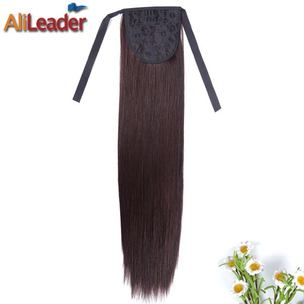 

alileader products ombre pony tail hair extensions 50cm 80g long straight syntheitc clip in hair extension ponytail hairpieces, Black