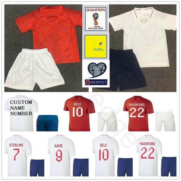 

Kids English Soccer Jersey 10 DELE KANE STERLING VARDY STURRIDGE RASHFORD HENDERSON Customize Men Youth 2018 World Cup Football Shirt Kit