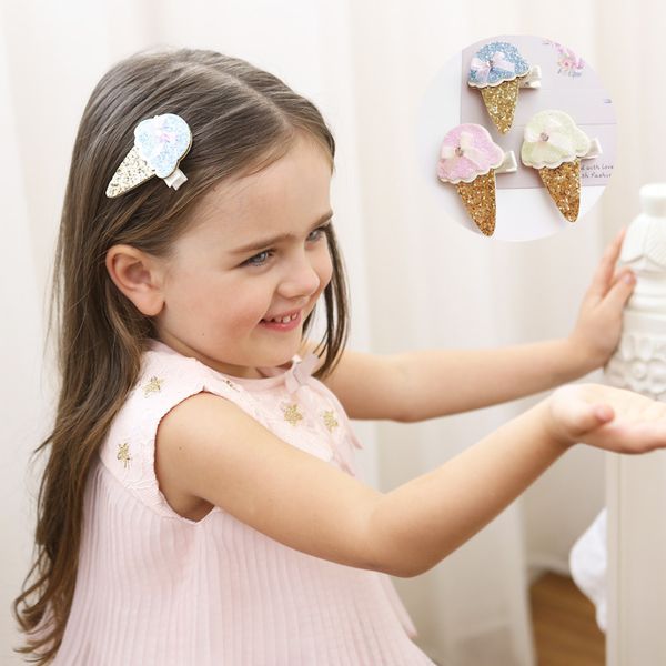 Handmade Hair Clip Kids Children Hairpin Barrette Cartoon Icecream