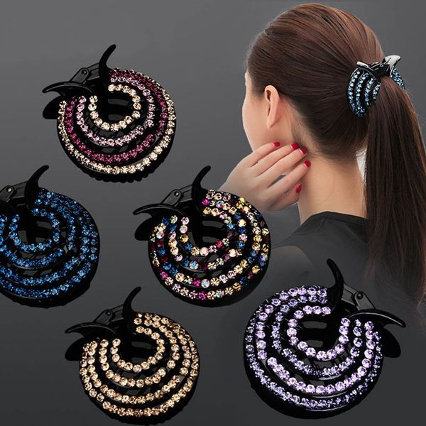 New Fashion Crystal Hair Clips Hair Pins Bun Snap Styling Ponytail