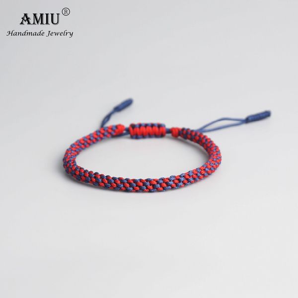 

amiu tibetan buddhist lucky amulet tibetan bracelets & bangles for women and men handmade knots red rope lucky gift bracelet, Black
