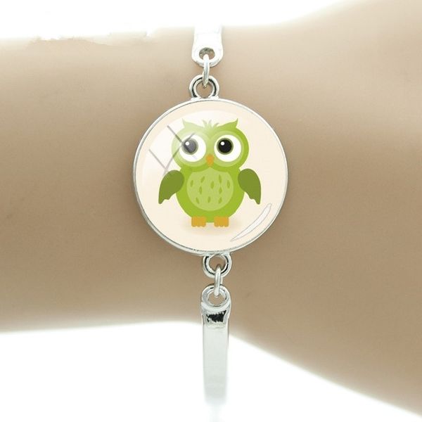 

charming mascot owl souvenir bracelet glass gem women charm bracelet lovely animal blessing presents for teacher fq119, Black