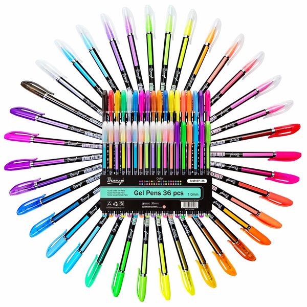 

bianyo 36color gel pens cute pen metallic pastel neon glitter sketch drawing color pen school office school stationery pens