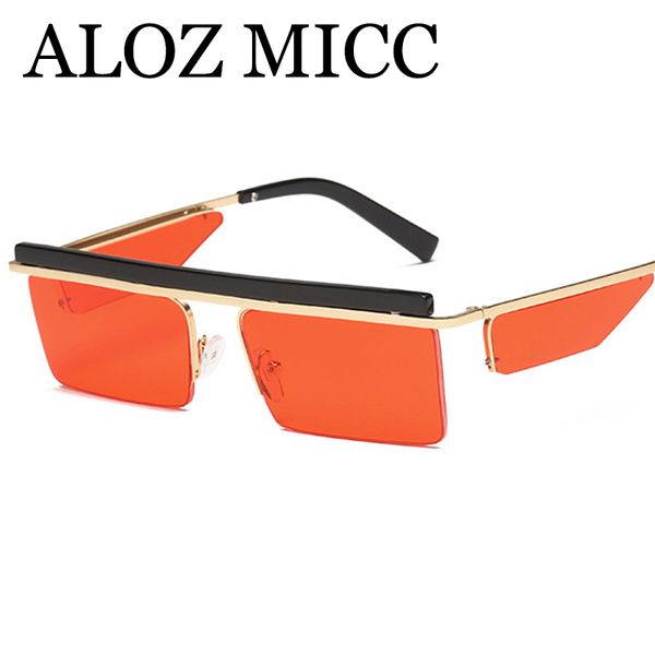 

aloz micc 2018 new rectangle sunglasses women men brand designer retro summer square sun glasses lady goggles a521, White;black