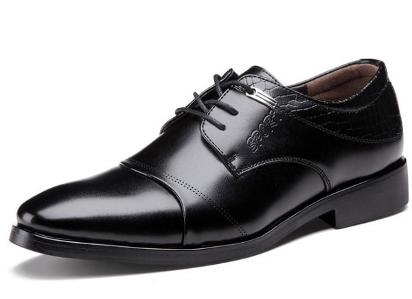 

men business shoes with pointed toes big sized formal dress shoes exellent designer mens shoes casual british styled shoe for men zy08, Black