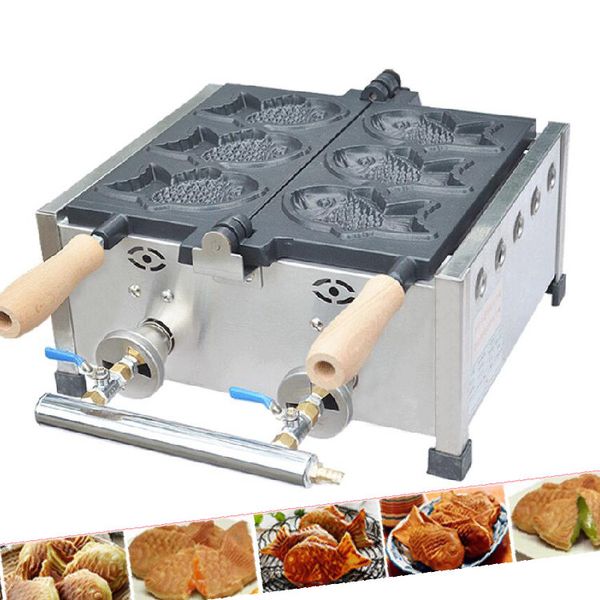 Qihang_top Snackmaschinen kommerzielle Gas-Taiyaki-Maschine LPG Fischförmige Taiyaki-Waffelmaschine zu verkaufen