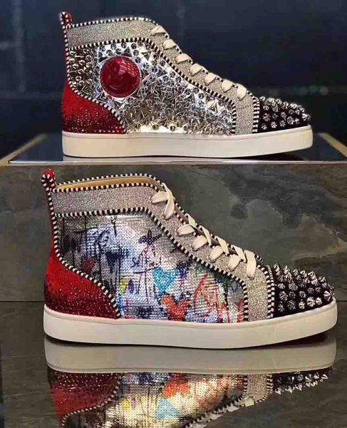 

New ea on red bottom men ca ual neaker no limit f18 000 creative fabric griffiti rantu orlato pik pik rhine tone party wedding deig