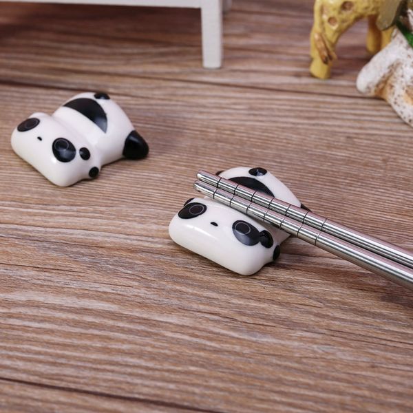 Lovely Panda Shape Chopsticks And Forks Holder Stand Ceramic Home