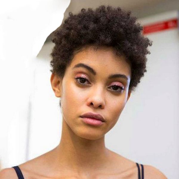 Fashion Hot Black Short Curly Wigs Simulation Human Hair Short
