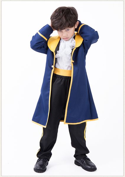 

kids costume cosplay jacket shirt pants full set children boys outfits, Black;red