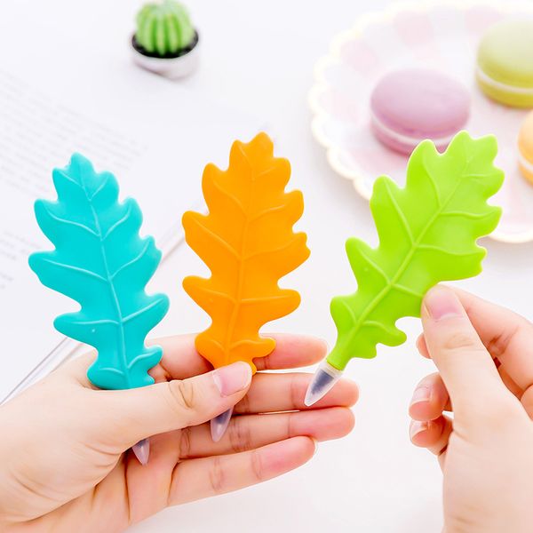 

36pcs/lot creative cartoon mini leaf 0.5mm black ink leaf ballpoint pen autograph pen children's gifts