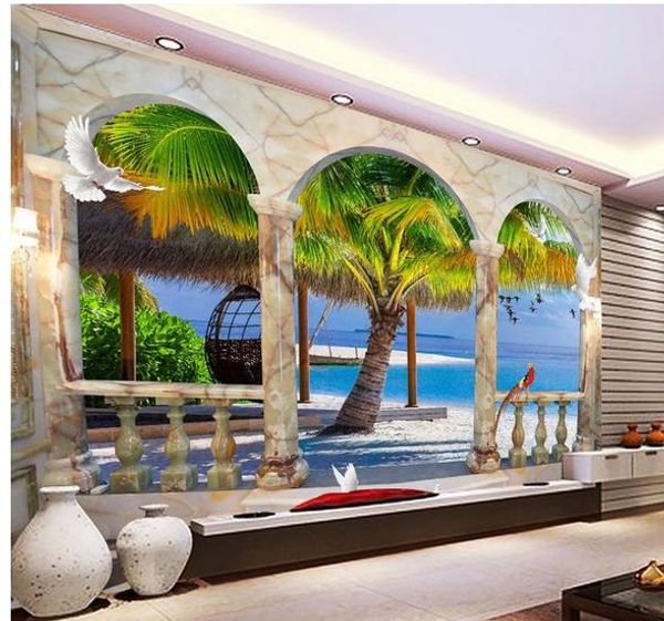 

custom p wallpaper screen background wall summer style beach beauty mural